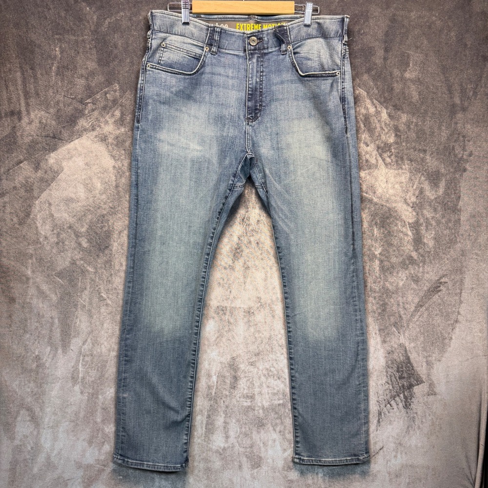 Lee Jeans Extreme Motion Mens Blue Slim Straight 36x32 Denim Casual Stretch